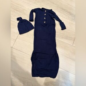 Lou Lou & Company Hayden Ribbed Knotted Gown and Top Knot Hat